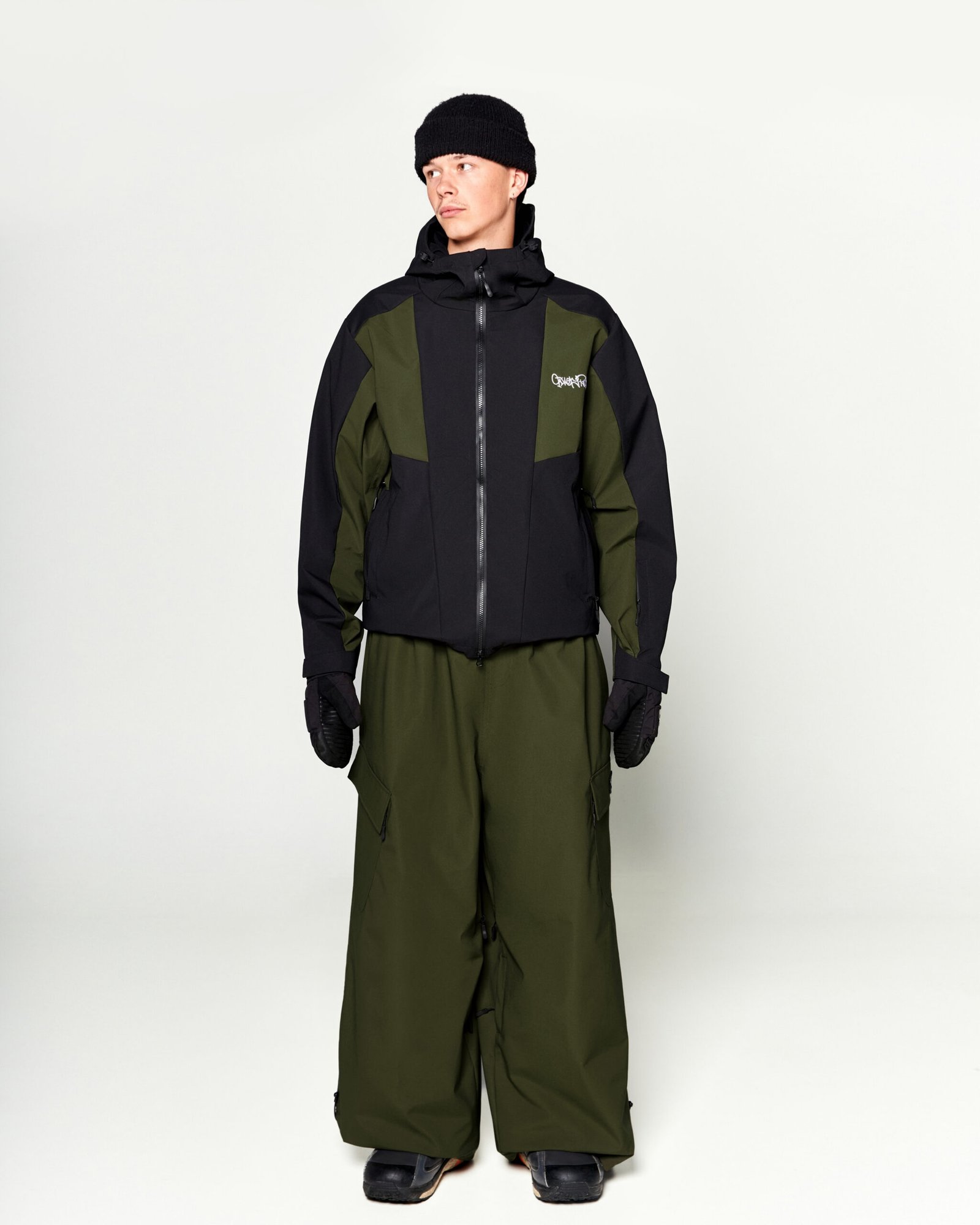 TWIN LINE 30K SNOW JACKET | BLACK GREEN - Image 3