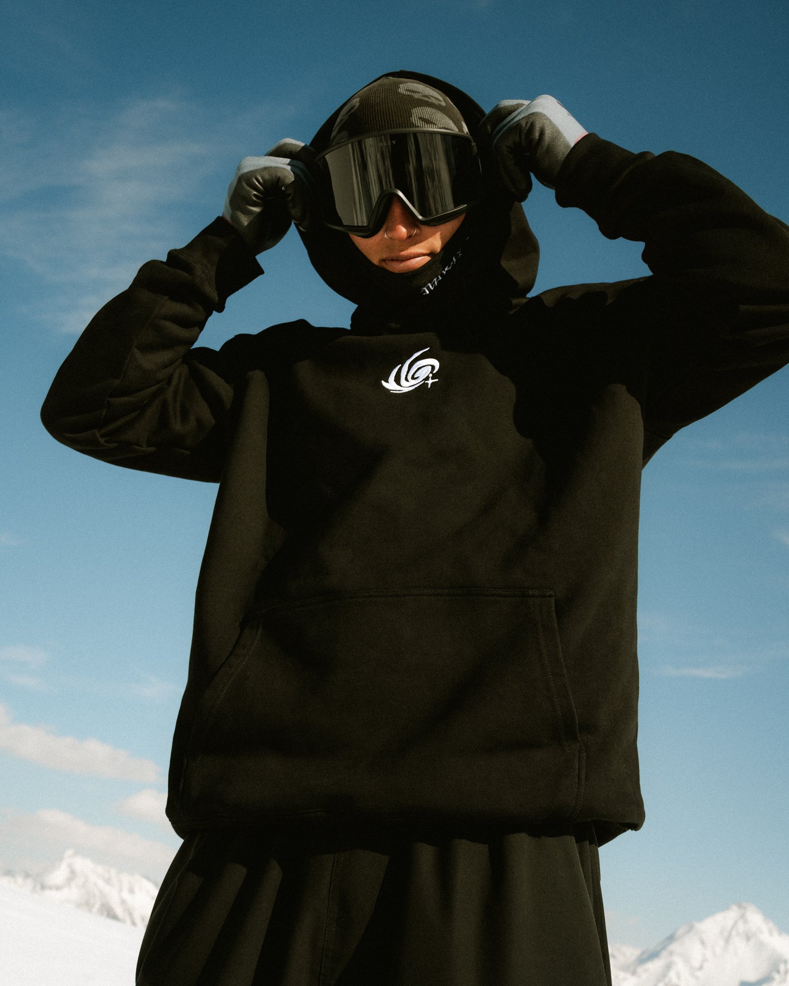 COTTON COLDLINE HOODIE – BLACK - Image 3