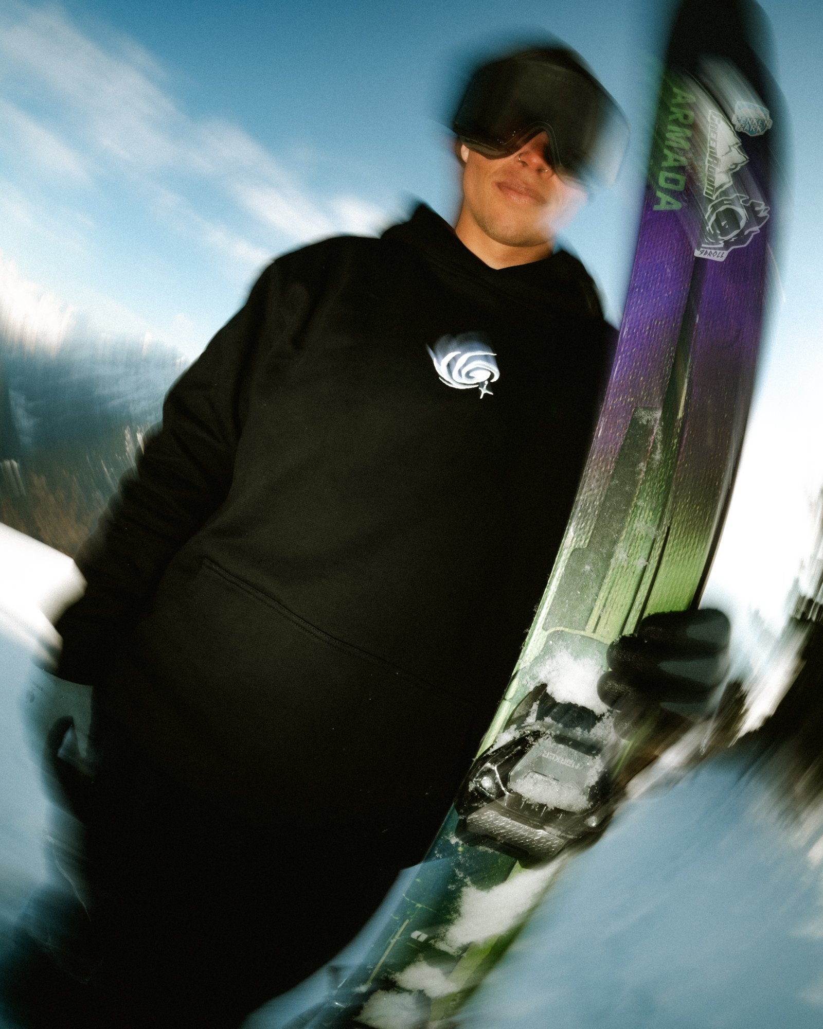 COTTON COLDLINE HOODIE – BLACK - Image 4
